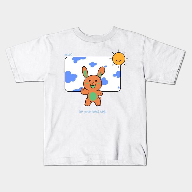 Cute Animal Cartoon Drawing Kids T-Shirt by Pigglywiggly